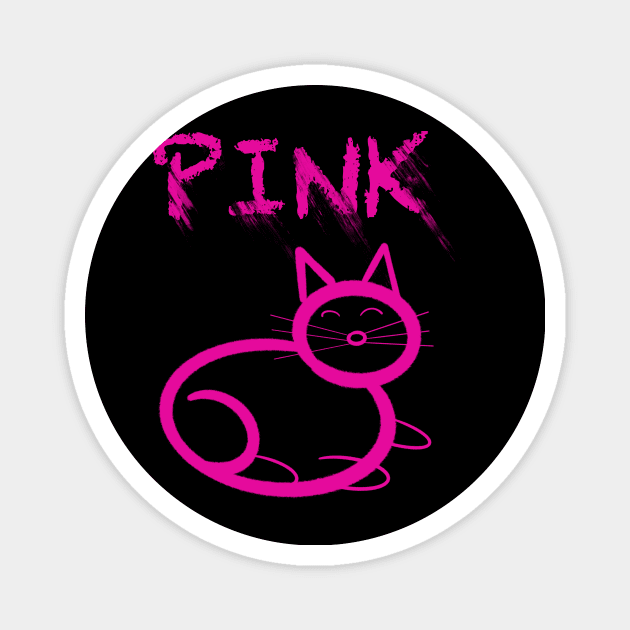 Cute pink cat Magnet by WelshDesigns